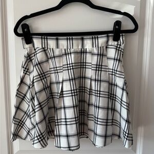Garage Black and White Plaid Mini Skirt